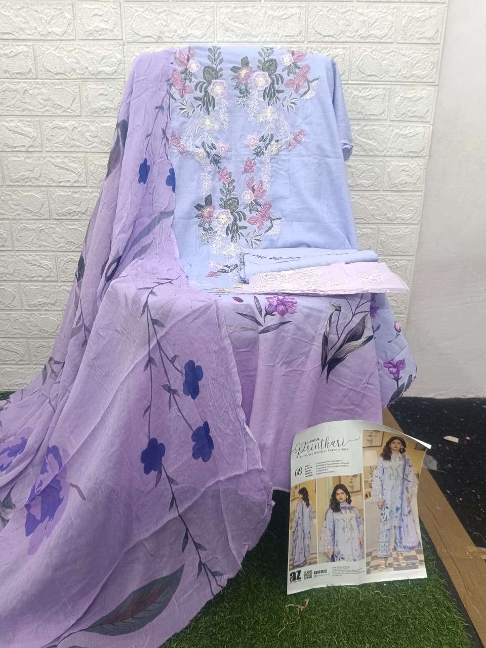 ZOHAIB TEXTILES SUNSHINE PRINTKARI EDITION EMBROIDERED SHIRT TYPE PAKISTANI SUIT EXPORTER